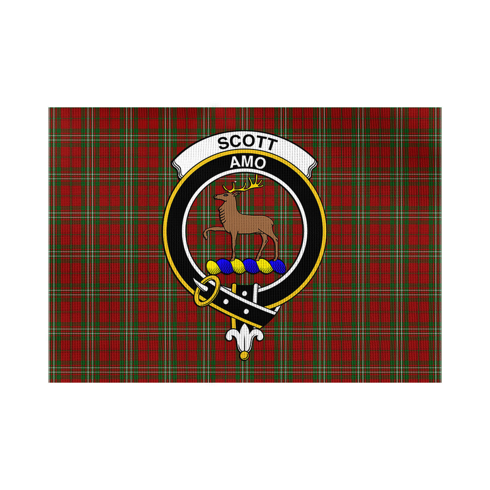 scott-tartan-flag-with-family-crest