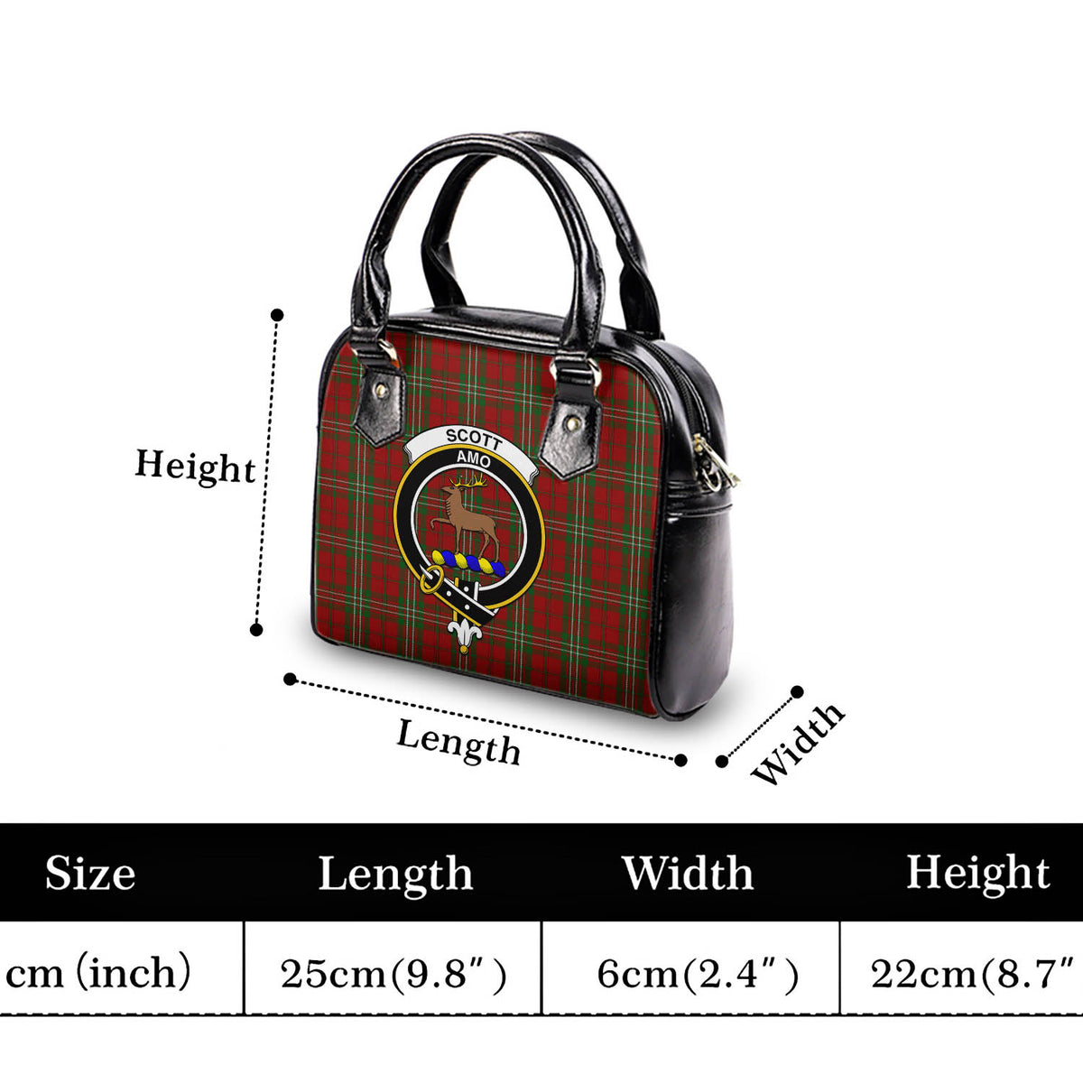 Scott Tartan Shoulder Handbags with Family Crest - Tartan Vibes Clothing