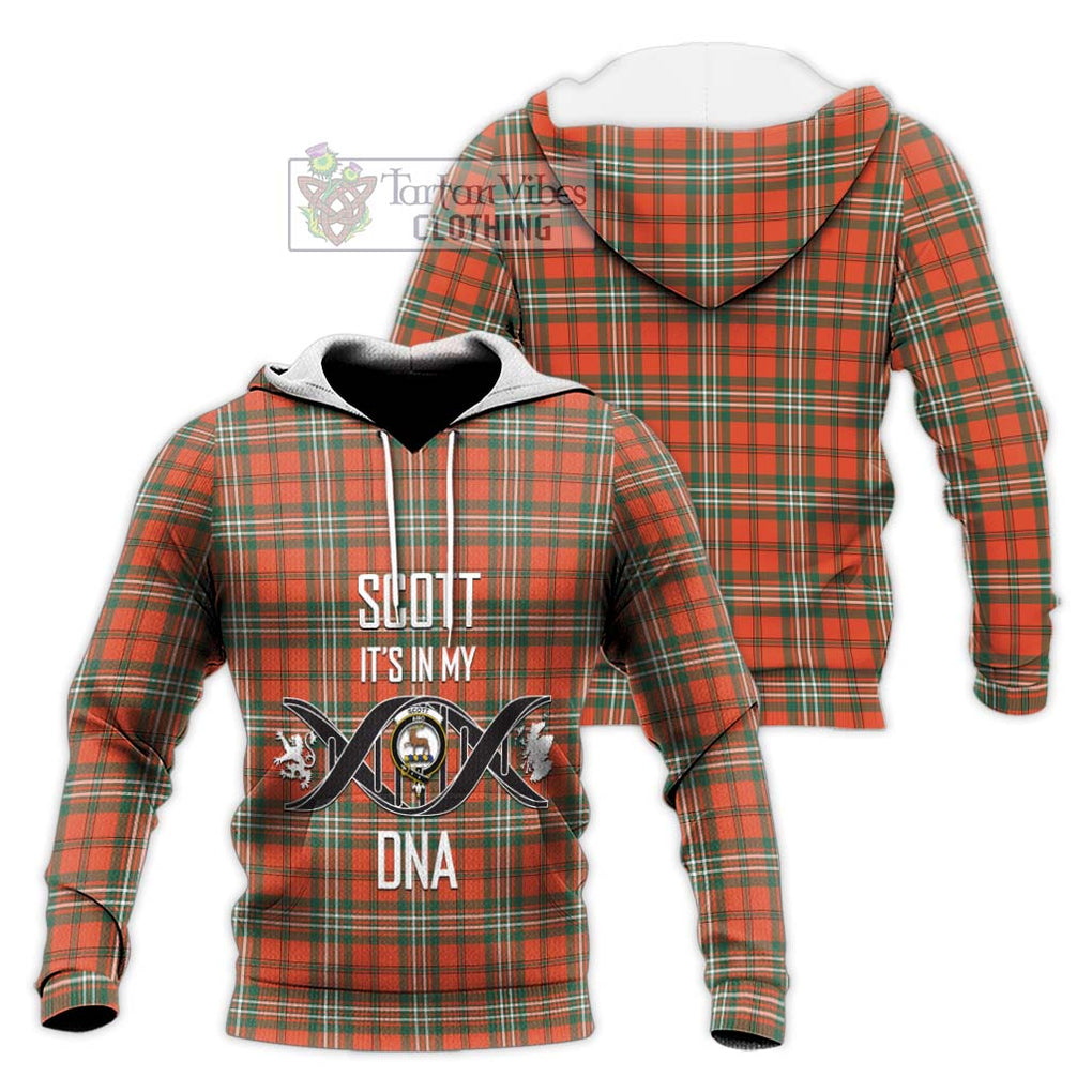 Scott Ancient Tartan Knitted Hoodie with Family Crest DNA In Me Style Unisex Knitted Pullover Hoodie - Tartanvibesclothing Shop