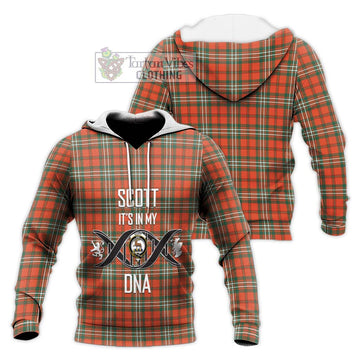 Scott Ancient Tartan Knitted Hoodie with Family Crest DNA In Me Style