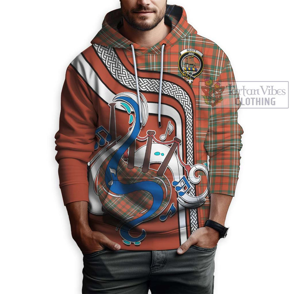 Scott Ancient Tartan Hoodie with Epic Bagpipe Style Zip Hoodie - Tartanvibesclothing Shop