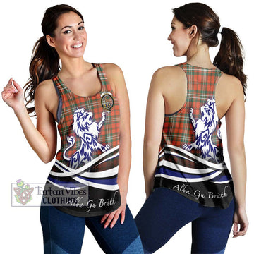 Scott Ancient Tartan Women's Racerback Tanks with Alba Gu Brath Regal Lion Emblem