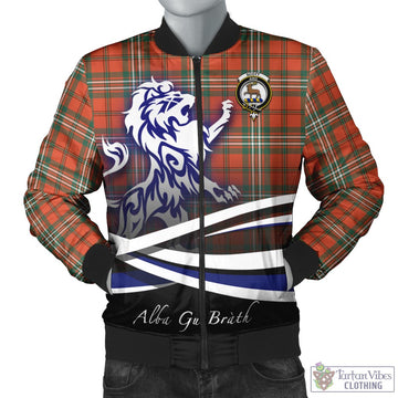 Scott Ancient Tartan Bomber Jacket with Alba Gu Brath Regal Lion Emblem