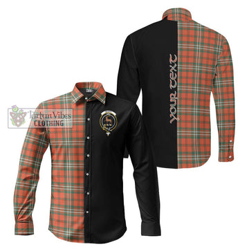 Scott Ancient Tartan Long Sleeve Button Shirt with Family Crest and Half Of Me Style