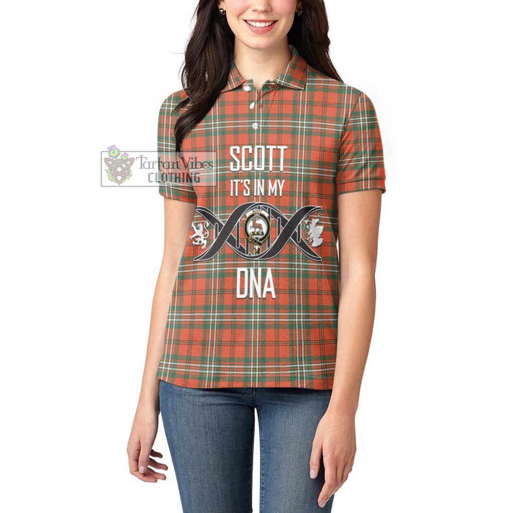 Scott Ancient Tartan Women's Polo Shirt with Family Crest DNA In Me Style Women - Tartanvibesclothing Shop