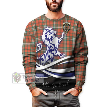 Scott Ancient Tartan Sweatshirt with Alba Gu Brath Regal Lion Emblem