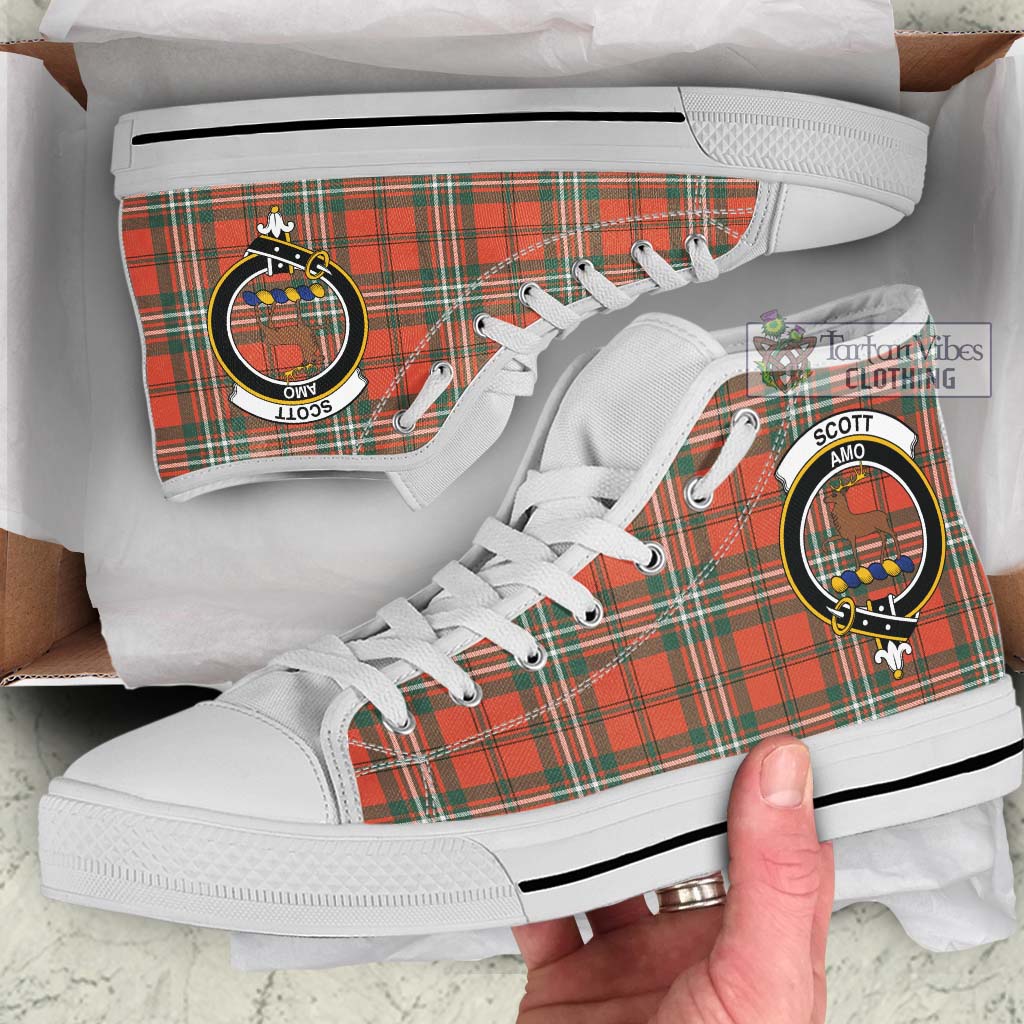 Tartan Vibes Clothing Scott Ancient Tartan High Top Shoes with Family Crest