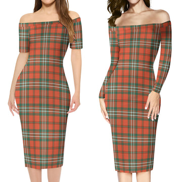 Scott Ancient Tartan Off Shoulder Lady Dress