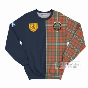 Scott Ancient Tartan Sweatshirt Alba with Scottish Lion Royal Arm Half Style