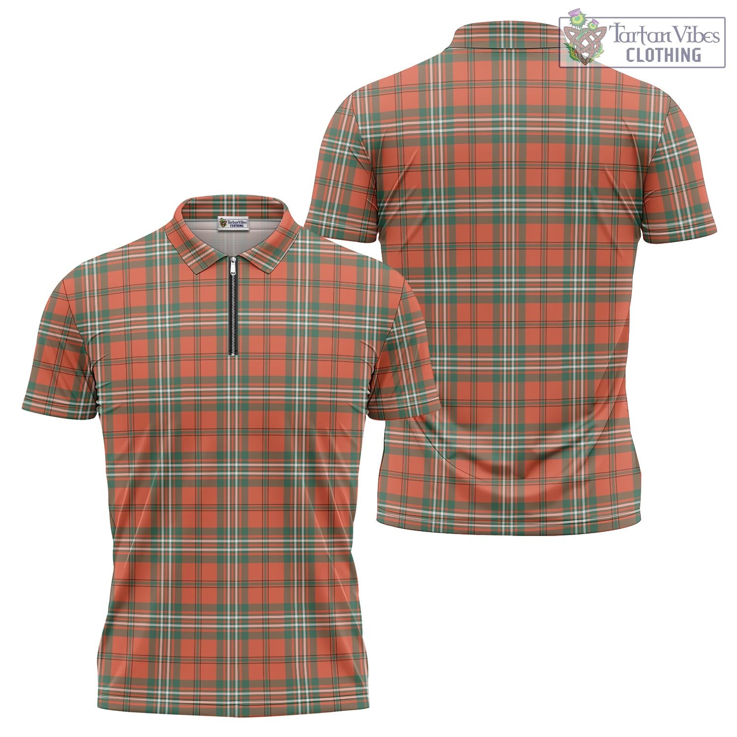 Tartan Vibes Clothing Scott Ancient Tartan Zipper Polo Shirt