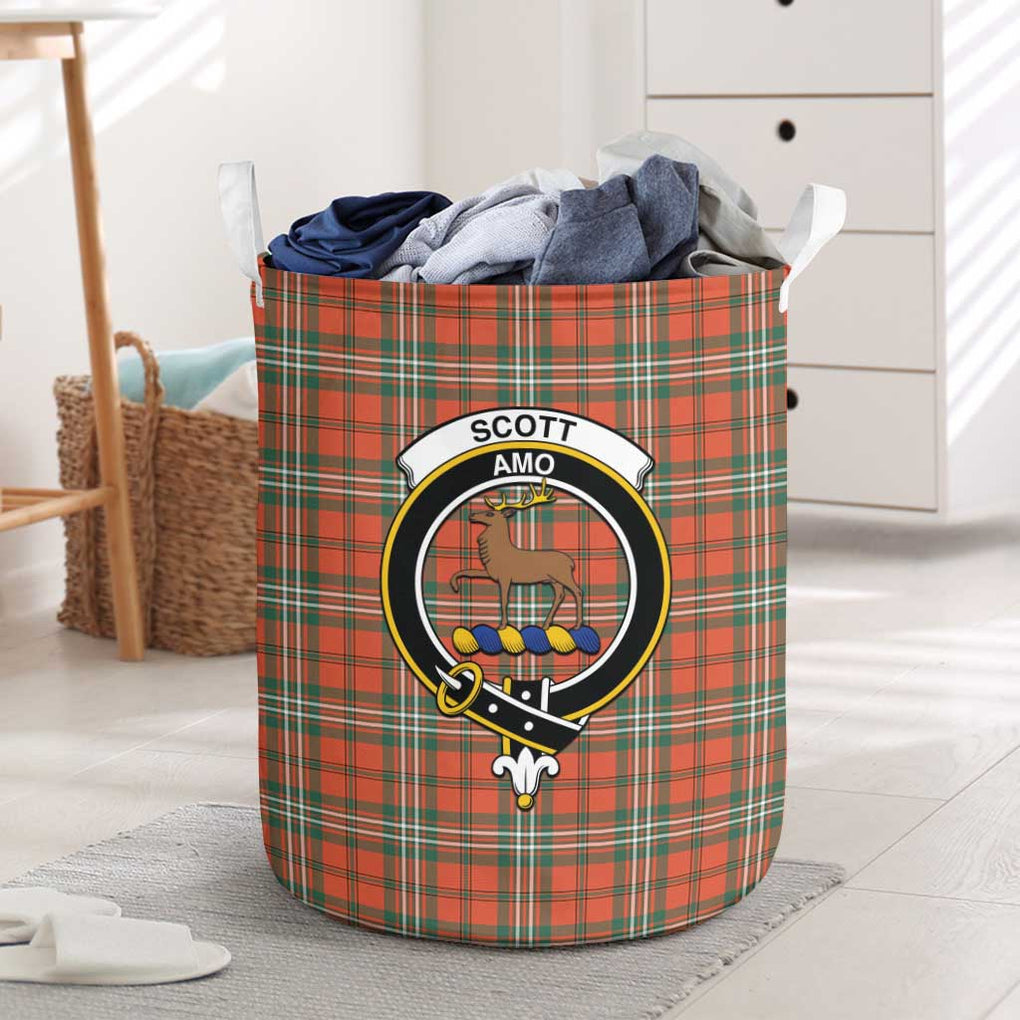 Scott Ancient Tartan Laundry Basket with Family Crest One Size - Tartanvibesclothing Shop