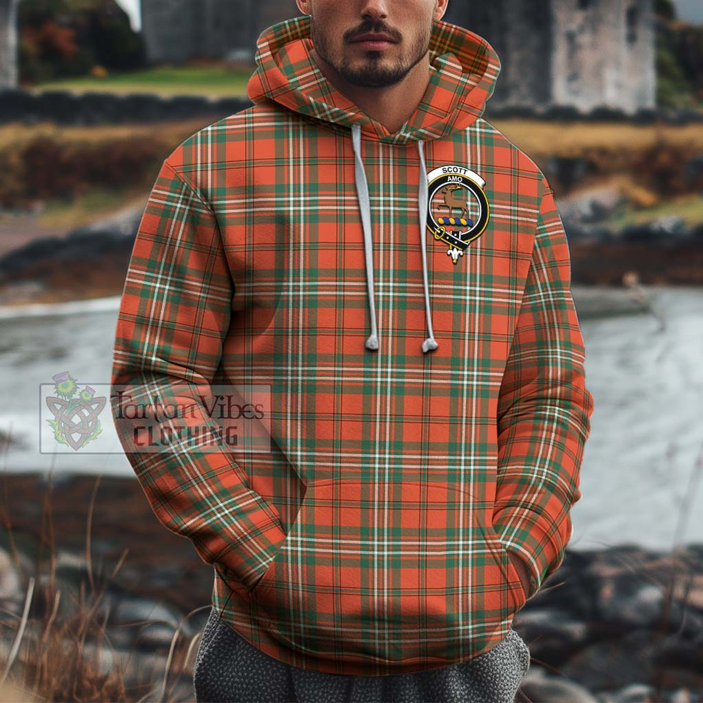 Scott Ancient Tartan Cotton Hoodie with Family Crest Pullover Hoodie XS - Tartan Vibes Clothing