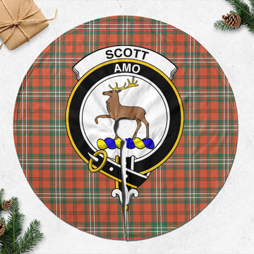 Scott Ancient Tartan Christmas Tree Skirt with Family Crest