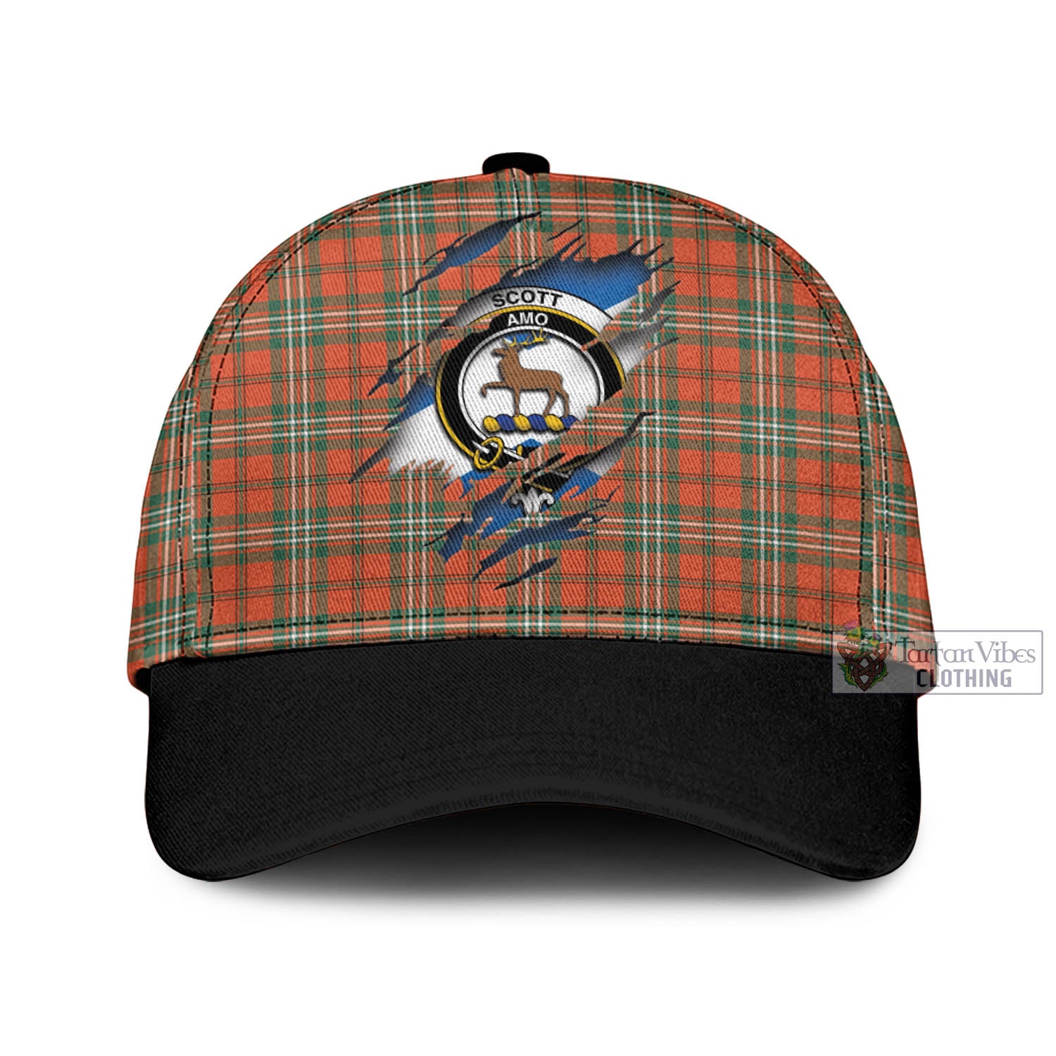 Tartan Vibes Clothing Scott Ancient Tartan Classic Cap with Family Crest In Me Style