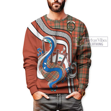 Scott Ancient Tartan Sweatshirt with Epic Bagpipe Style