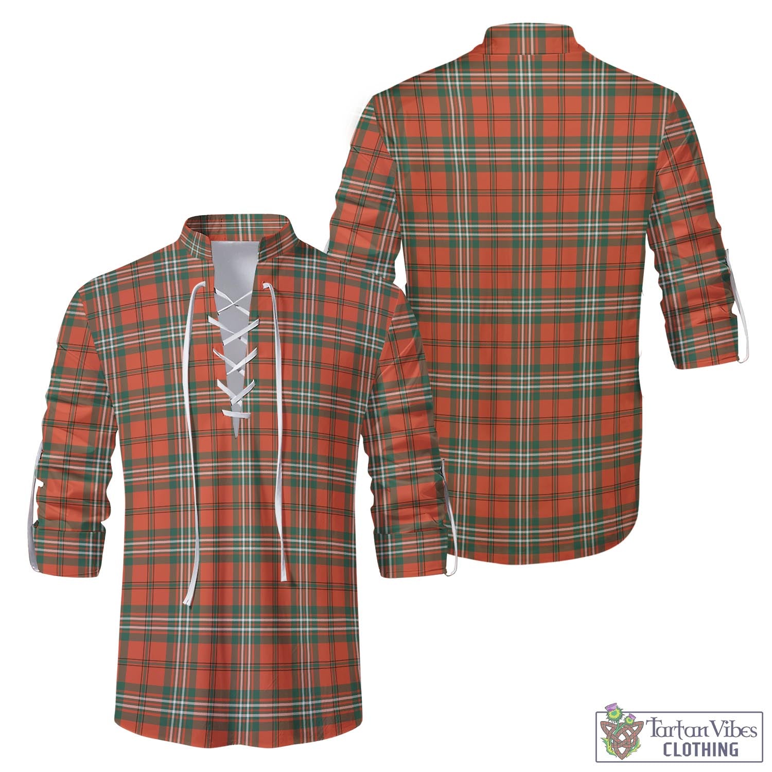 Tartan Vibes Clothing Scott Ancient Tartan Men's Scottish Traditional Jacobite Ghillie Kilt Shirt