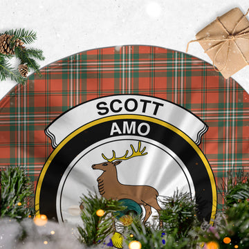 Scott Ancient Tartan Christmas Tree Skirt with Family Crest