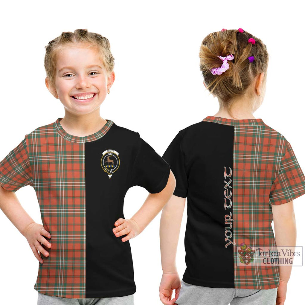 Scott Ancient Tartan Kid T-Shirt with Family Crest and Half Of Me Style - Tartanvibesclothing Shop