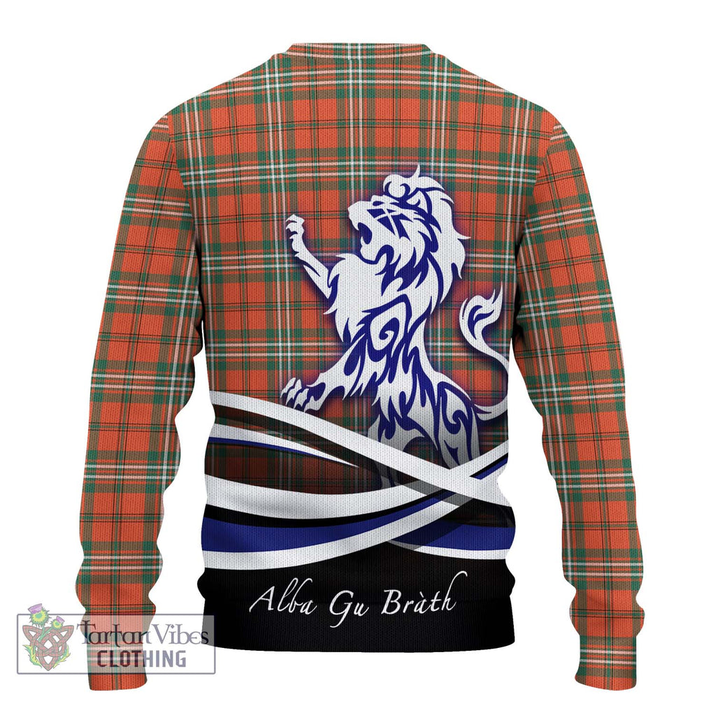 Scott Ancient Tartan Knitted Sweater with Alba Gu Brath Regal Lion Emblem - Tartanvibesclothing Shop