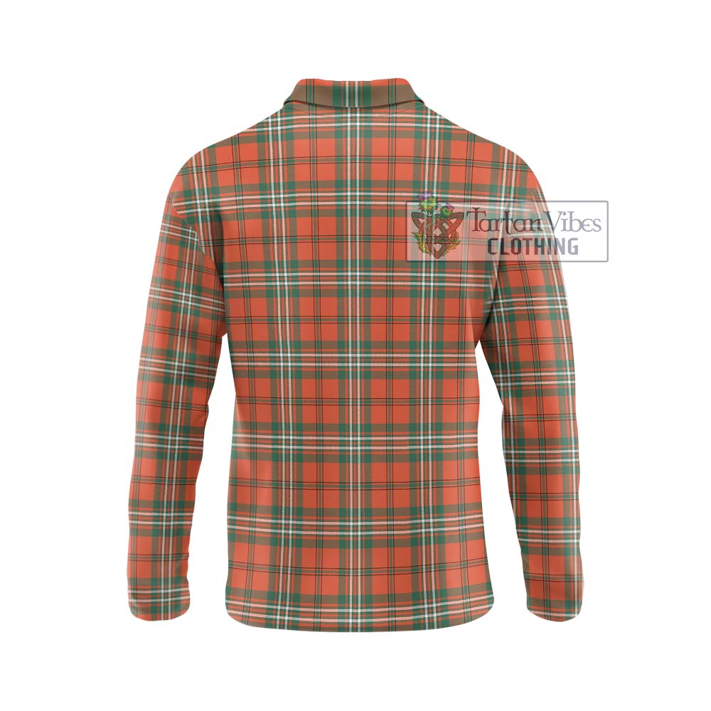 Scott Ancient Tartan Long Sleeve Polo Shirt with Family Crest DNA In Me Style - Tartanvibesclothing Shop