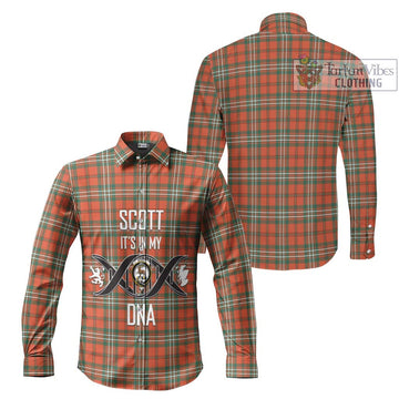 Scott Ancient Tartan Long Sleeve Button Shirt with Family Crest DNA In Me Style