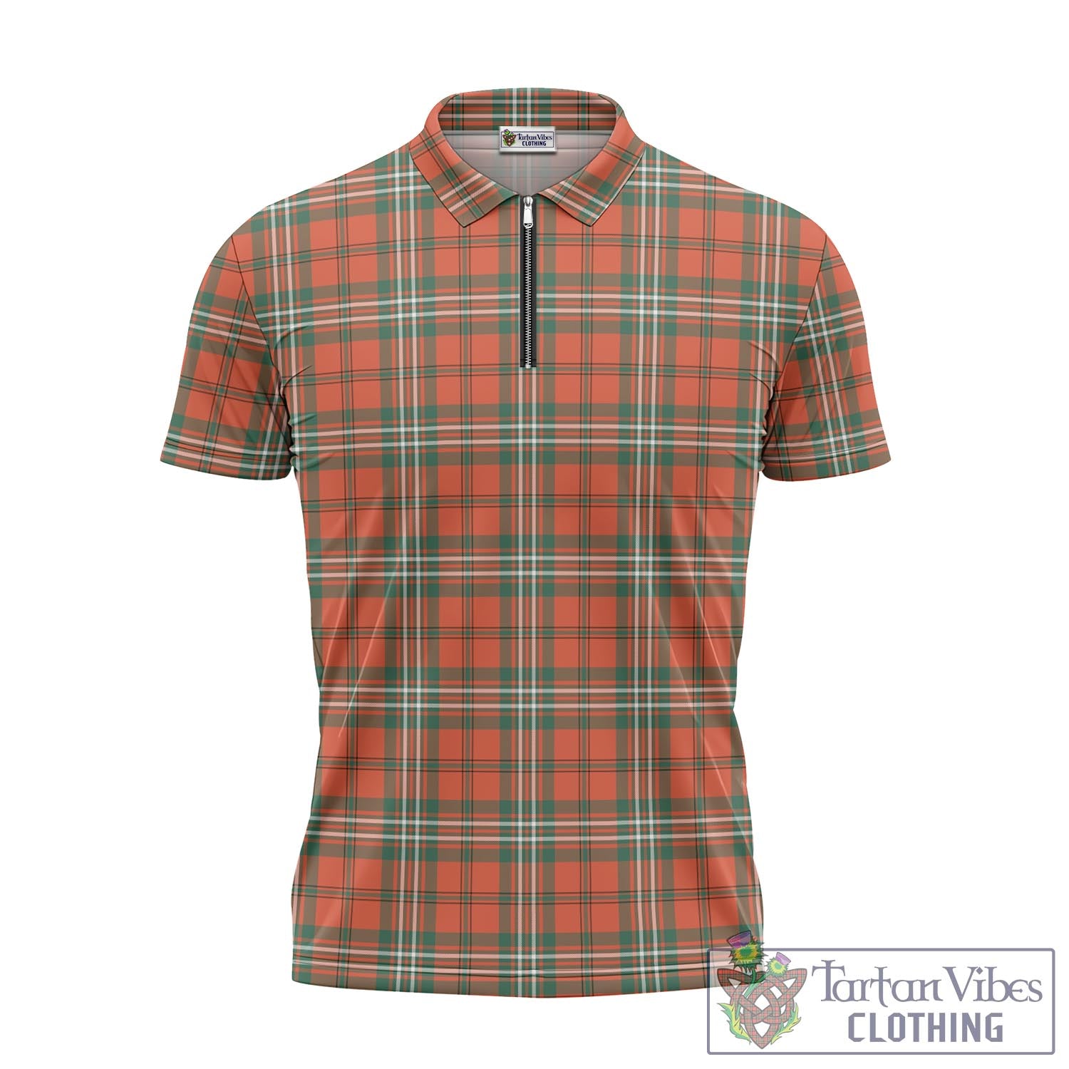 Tartan Vibes Clothing Scott Ancient Tartan Zipper Polo Shirt