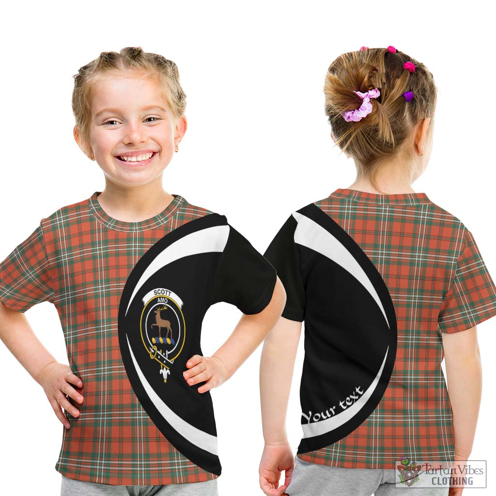 Scott Ancient Tartan Kid T-Shirt with Family Crest Circle Style - Tartan Vibes Clothing