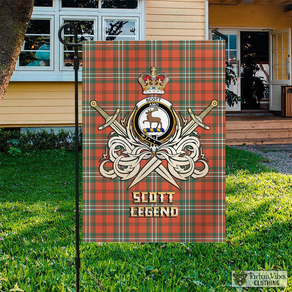 Tartan Vibes Clothing Scott Ancient Tartan Flag with Clan Crest and the Golden Sword of Courageous Legacy