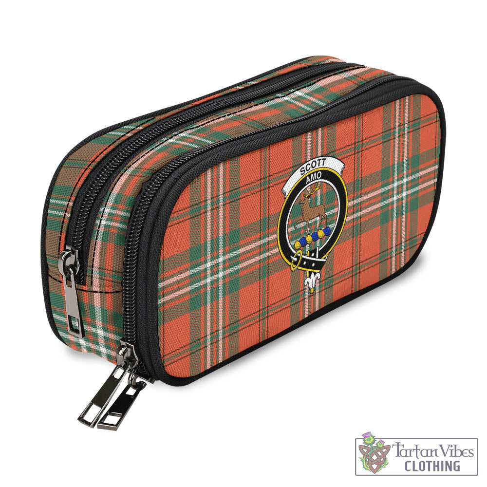 Tartan Vibes Clothing Scott Ancient Tartan Pen and Pencil Case with Family Crest