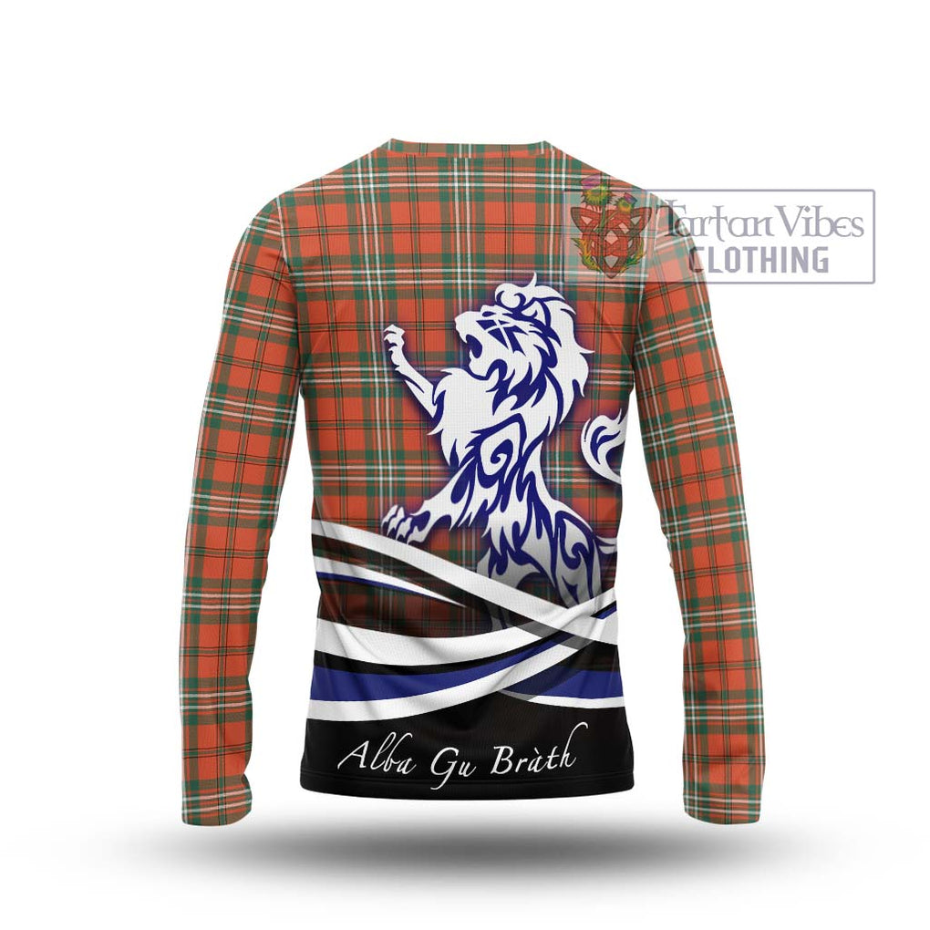 Scott Ancient Tartan Long Sleeve T-Shirt with Alba Gu Brath Regal Lion Emblem - Tartanvibesclothing Shop