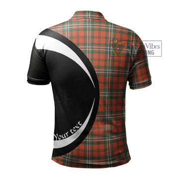 Scott Ancient Tartan Men's Polo Shirt with Family Crest Circle Style