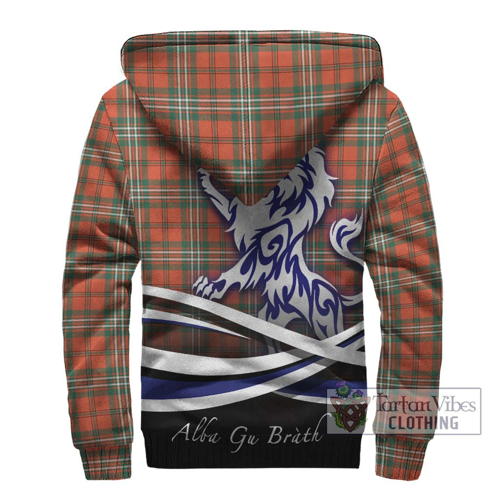 Scott Ancient Tartan Sherpa Hoodie with Alba Gu Brath Regal Lion Emblem - Tartanvibesclothing Shop