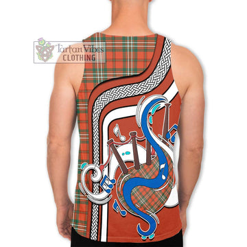 Scott Ancient Tartan Men's Tank Top with Epic Bagpipe Style