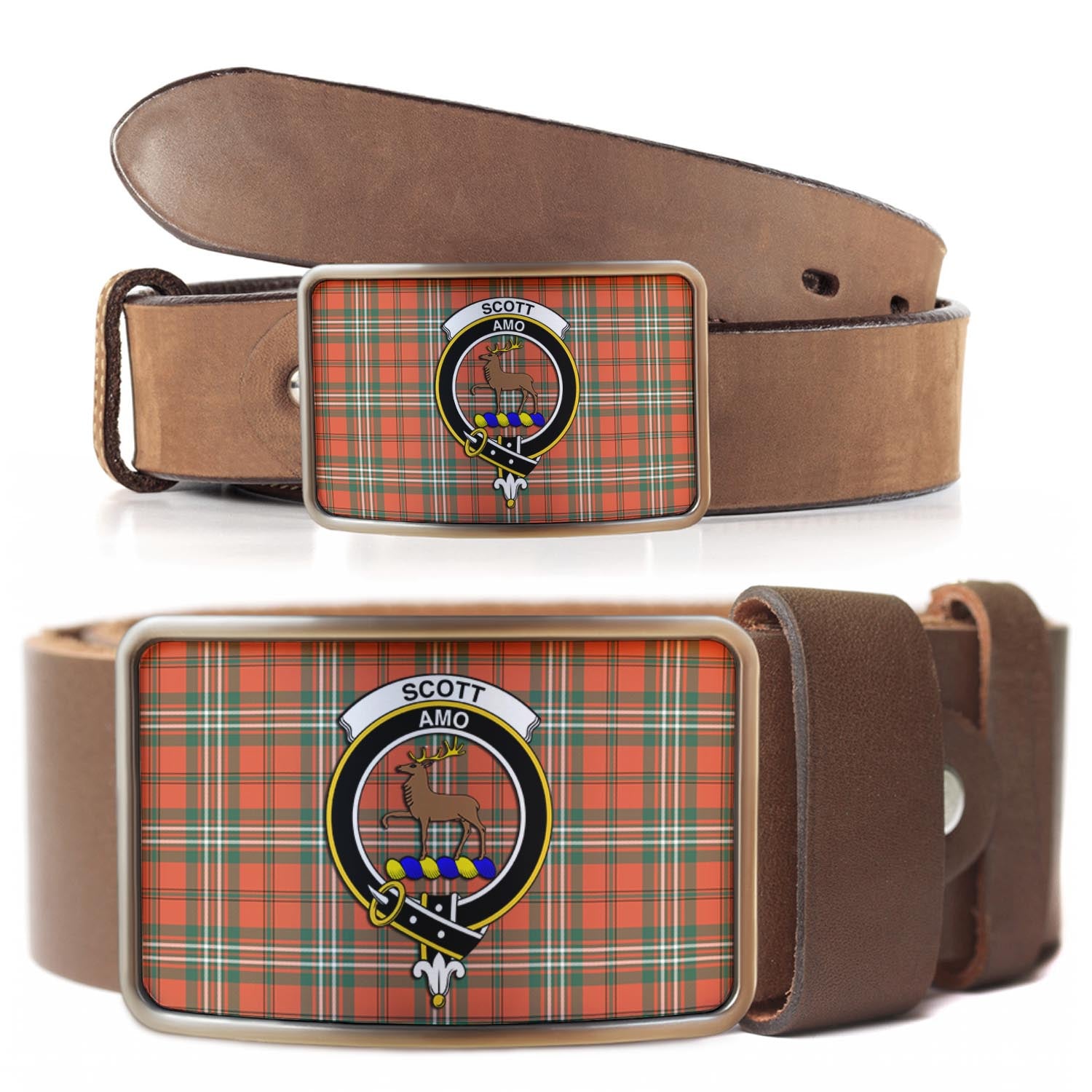 Scott Ancient Tartan Belt Buckles with Family Crest - Tartan Vibes Clothing