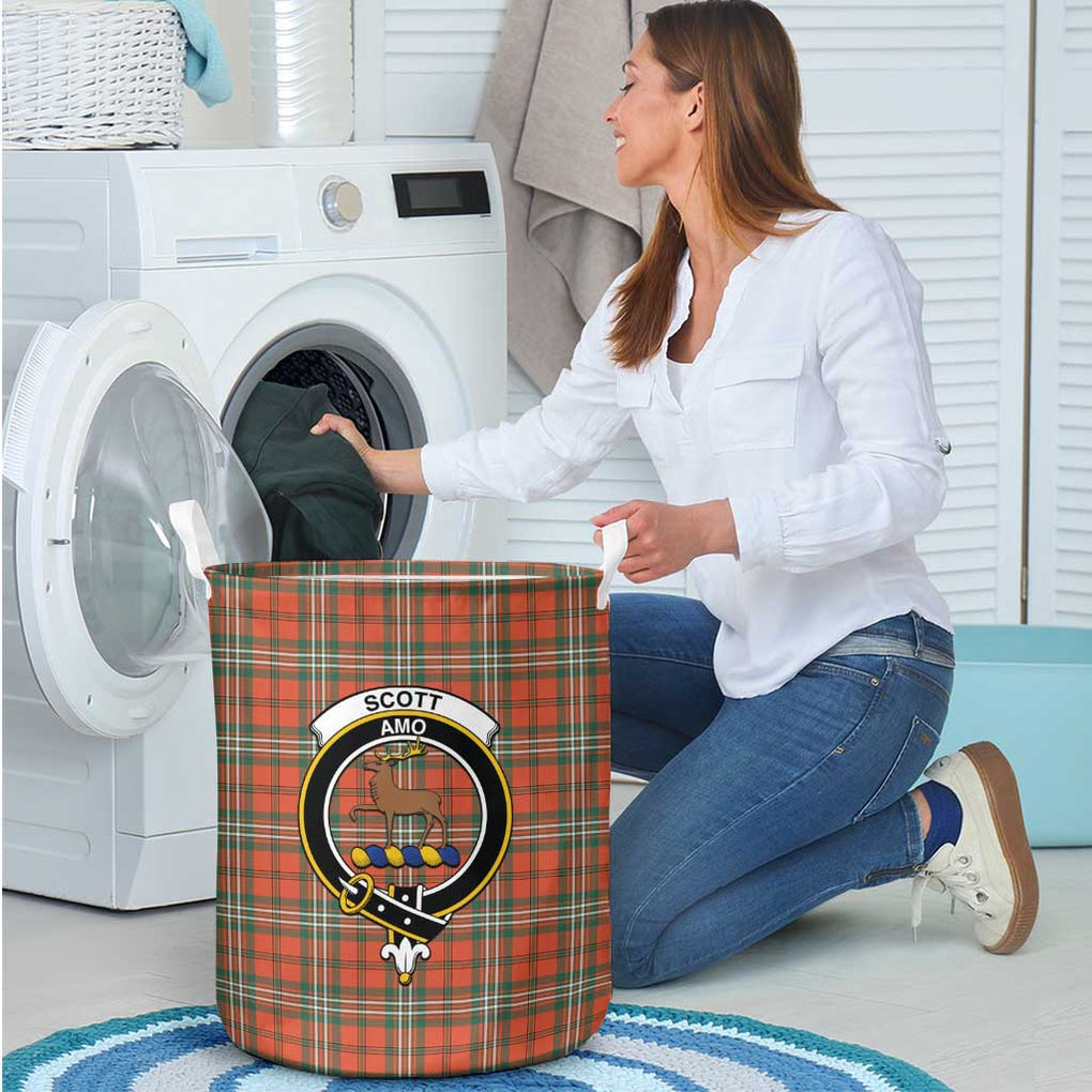 Scott Ancient Tartan Laundry Basket with Family Crest - Tartanvibesclothing Shop