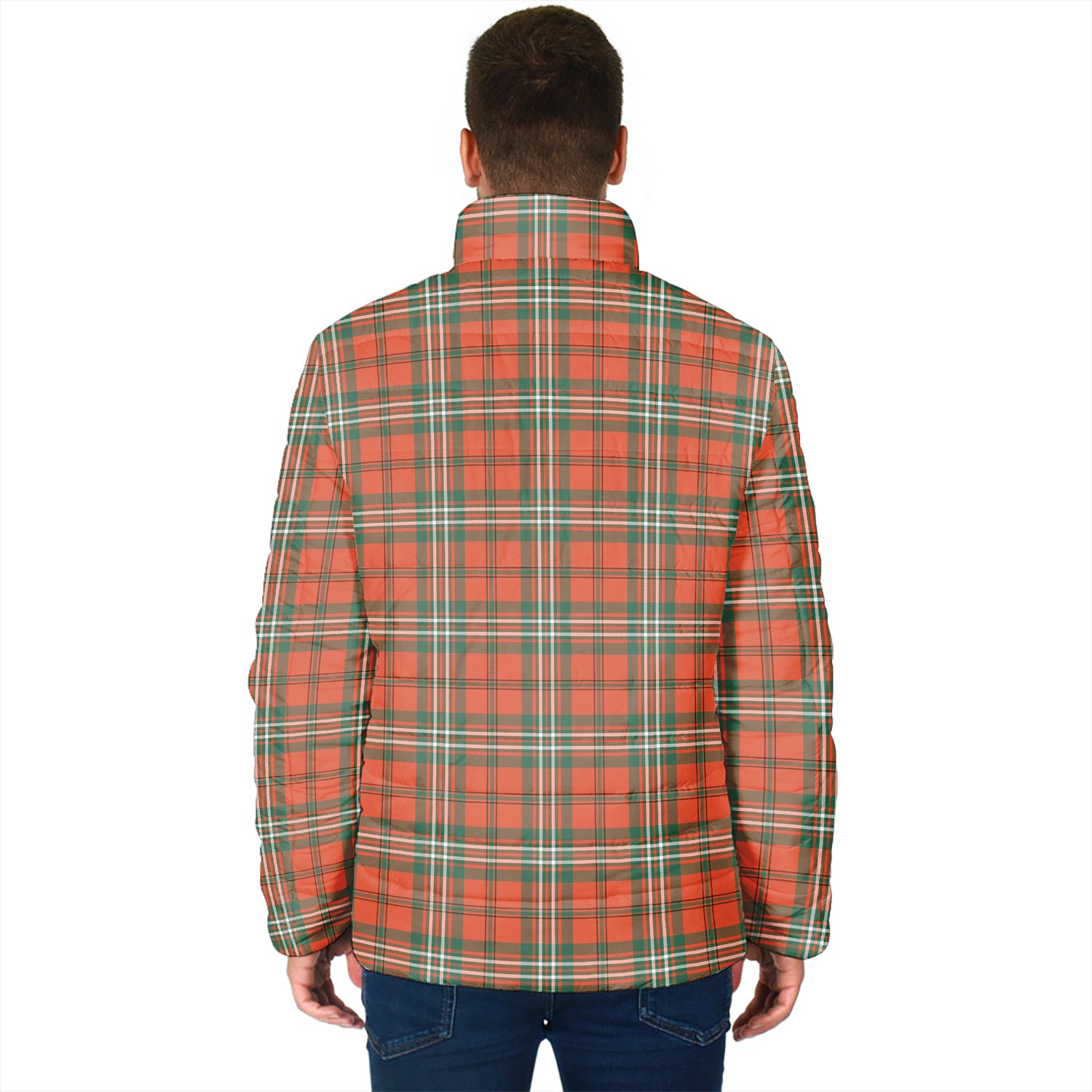 Scott Ancient Tartan Padded Jacket with Family Crest - Tartan Vibes Clothing