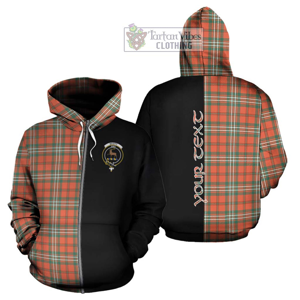 Scott Ancient Tartan Hoodie with Family Crest and Half Of Me Style - Tartanvibesclothing Shop