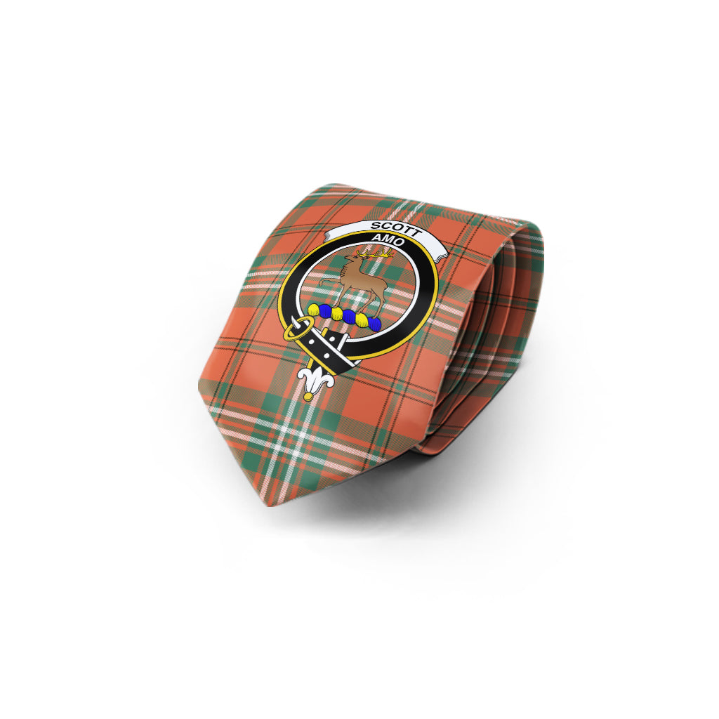 Scott Ancient Tartan Classic Necktie with Family Crest - Tartan Vibes Clothing