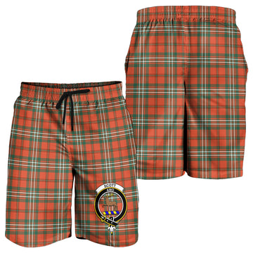 Scott Ancient Tartan Mens Shorts with Family Crest