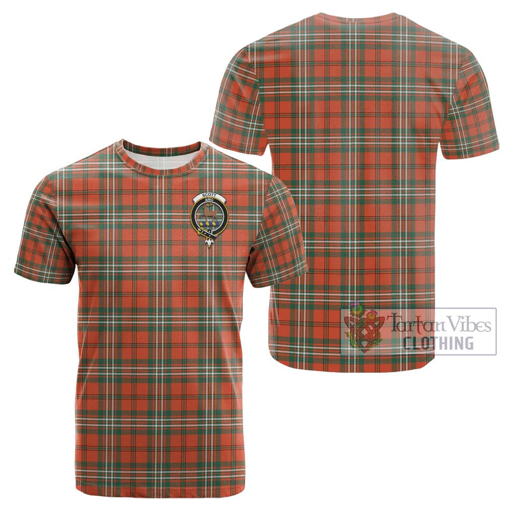 Scott Ancient Tartan Cotton T-Shirt with Family Crest Kid's Shirt - Tartanvibesclothing Shop