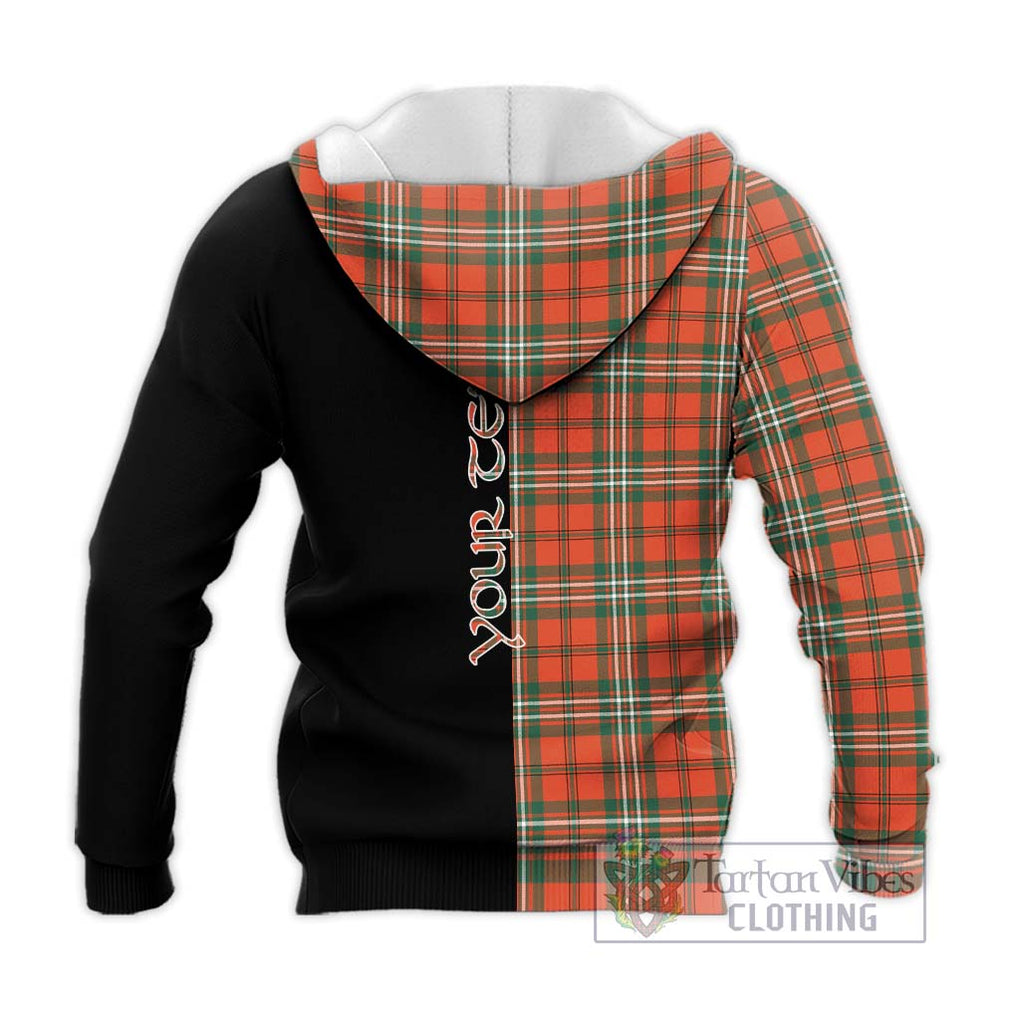 Scott Ancient Tartan Knitted Hoodie with Family Crest and Half Of Me Style - Tartanvibesclothing Shop