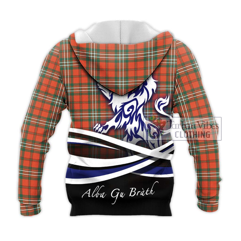 Scott Ancient Tartan Knitted Hoodie with Alba Gu Brath Regal Lion Emblem - Tartanvibesclothing Shop