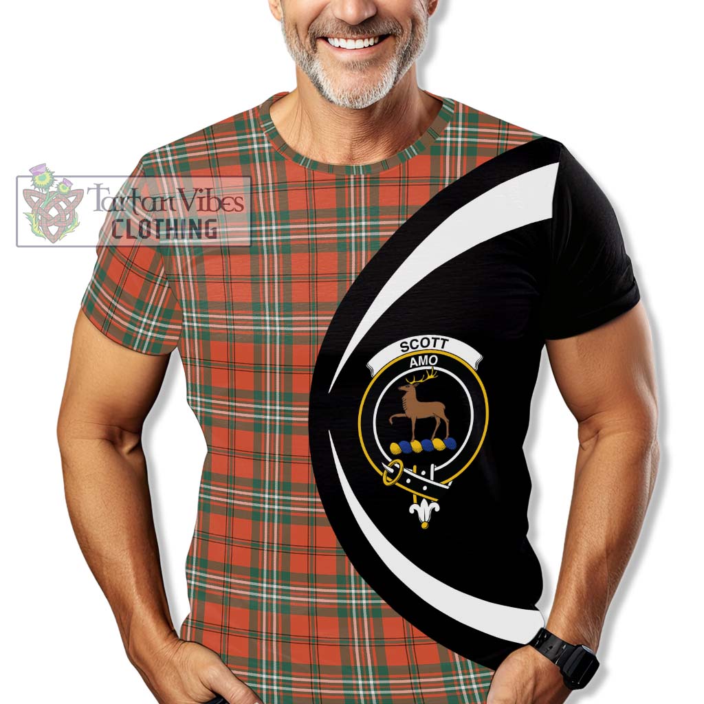 Tartan Vibes Clothing Scott Ancient Tartan T-Shirt with Family Crest Circle Style