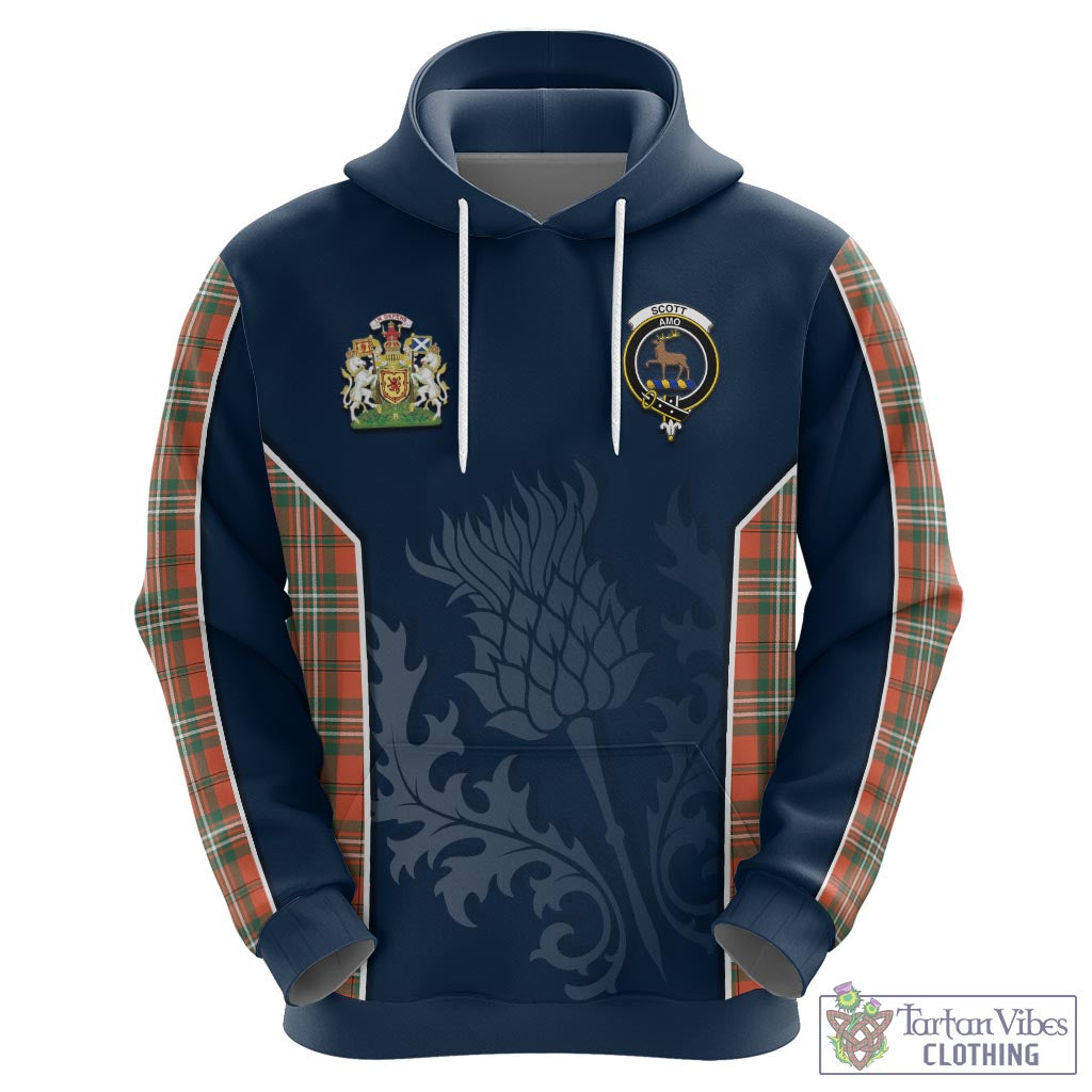 Tartan Vibes Clothing Scott Ancient Tartan Hoodie with Family Crest and Scottish Thistle Vibes Sport Style