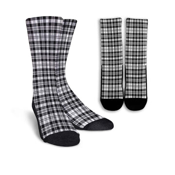 Scott Black White Tartan Crew Socks