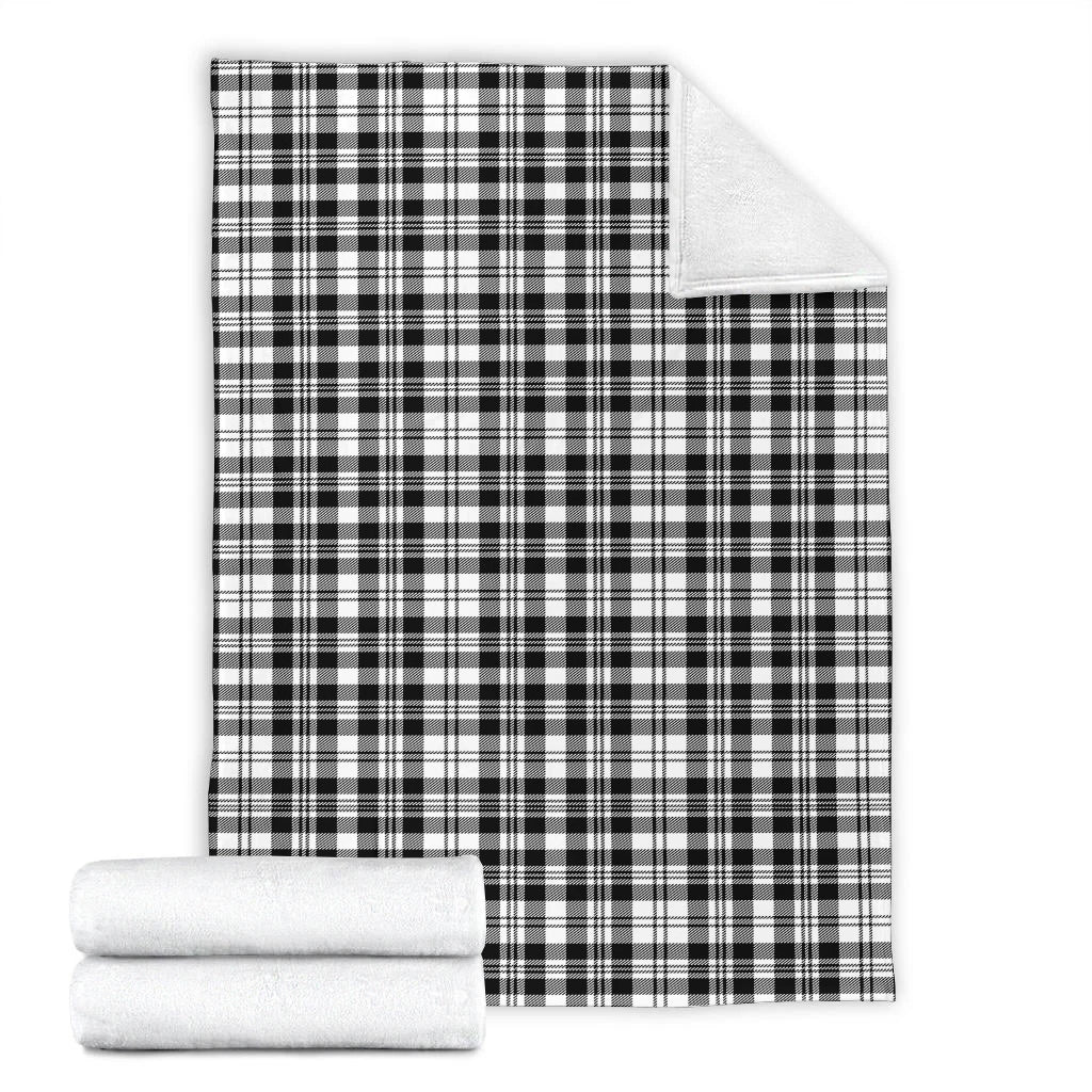 Scott Black White Tartan Blanket X-Large 59 x 79 inches 150 x 200 cm - Tartan Vibes Clothing