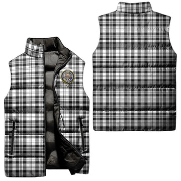 Scott Black White Tartan Sleeveless Puffer Jacket with Family Crest