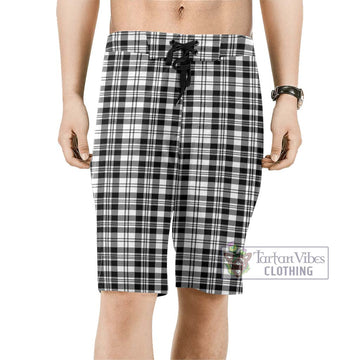 Scott Black White Tartan Men's Board Shorts