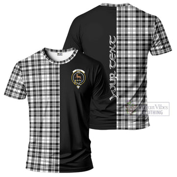 Scott Black White Tartan T-Shirt with Family Crest and Half Of Me Style