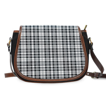 Scott Black White Tartan Saddle Bag